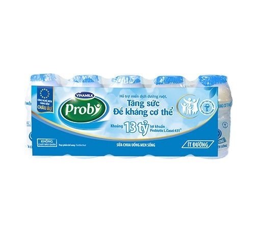 Sữa chua uống men sống Vinamilk Probi Ít Đường lốc 5 chai x 65ml (Chai)