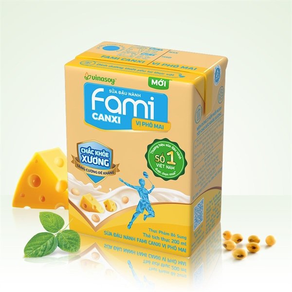 Sữa đậu nành Sữa đậu nành Fami canxi Vị Phô Mai Hộp 200Ml (Hộp)