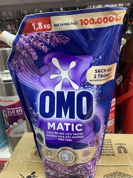 NƯỚC GIẶT OMO CỬA TRƯỚC HƯƠNG OẢI HƯƠNG THƯ THÁI 1.8L (Thùng)
