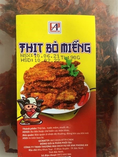 Thịt bò miếng khay Phong An 90 G (Gói)