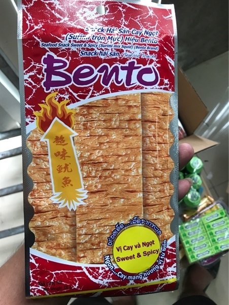 Mực Bento hải sản cay ngọt đỏ 18g (Bịch 12 gói)