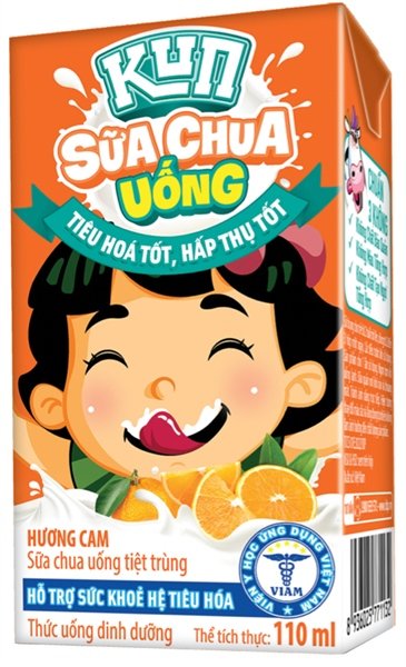 Sữa Chua Uống Kun Hương Cam Lốc 4 Hộp 110Ml (Lốc)