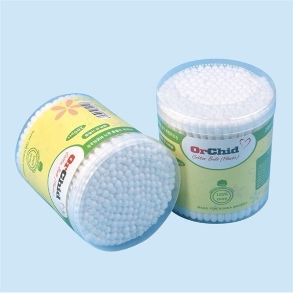 Tăm bông người lớn Orchid thân nhựa hũ tròn 200 que