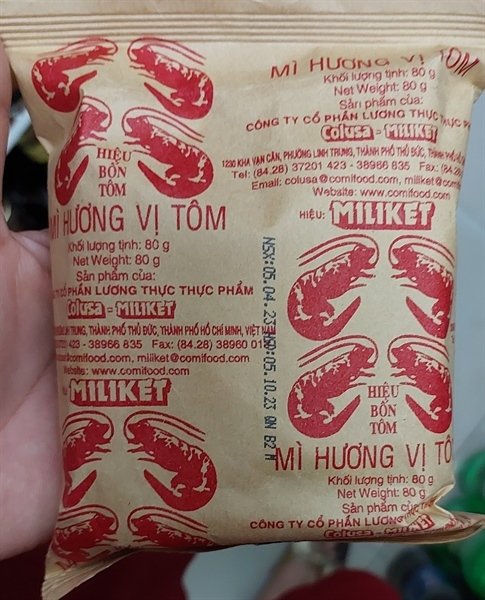 Mì Miliket 4 Tôm 80G (thùng)