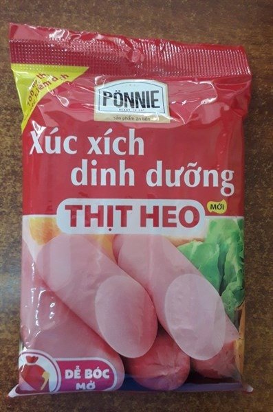 Xúc xích dinh dưỡng thịt heo Ponnie 175g 20*5*35g (Gói)