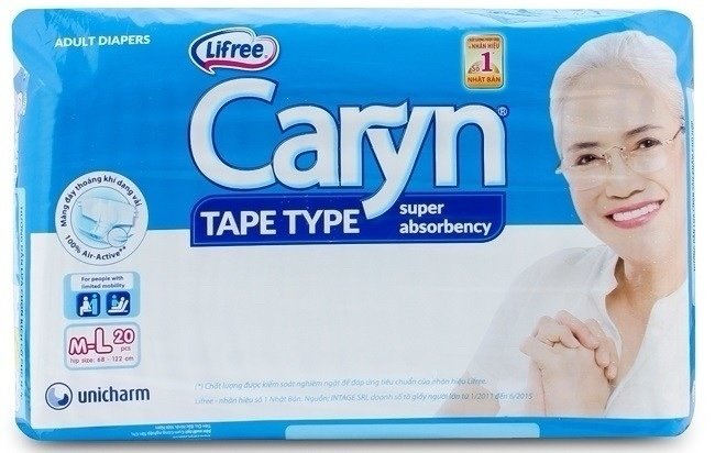 Tã dán Caryn cho người cao tuổi xl 20 miếng (bịch)