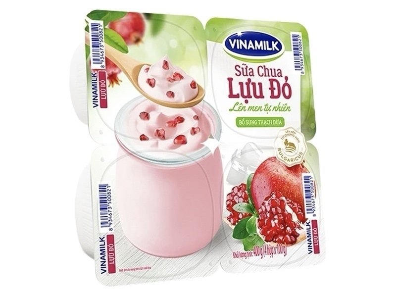 Sữa chua ăn Vinamilk lựu đỏ ít đường 100g (Hộp)