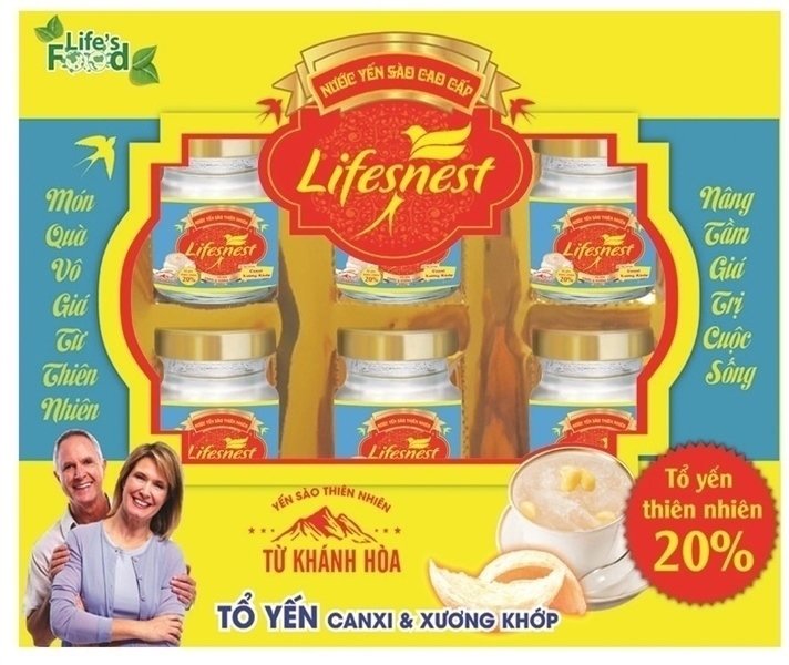 Nước yến xào canxi & xương khớp life's nest 20% tổ yến Tự Nhiên hộp 6 lọ 70g (Hộp)