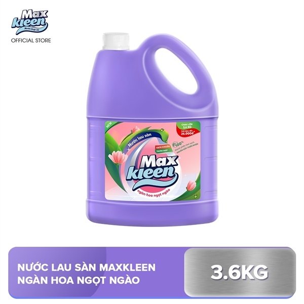 Nước lau sàn MaxKleen ngàn hoa ngọt ngào 3,6kg (Thùng 3 can)
