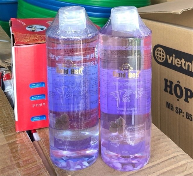 Nước tẩy Trang goldbee tía tô 500ml (chai)