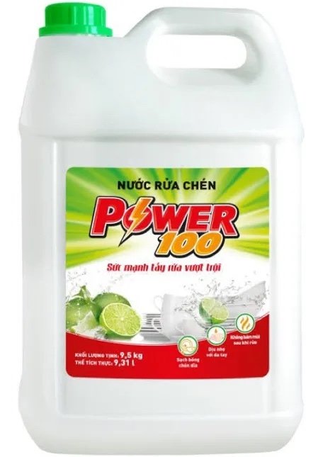 Nước rửa chén Power 100 9kg (Thùng 2 can)