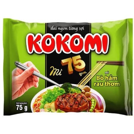 Mì Kokomi Bò Hầm Rau Thơm Gói 75G (thùng)