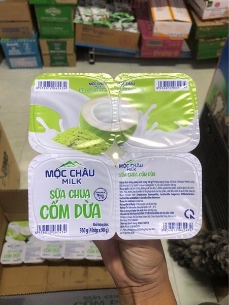 SỮA CHUA MỘC CHÂU CỐM DỪA 90g (Lốc)