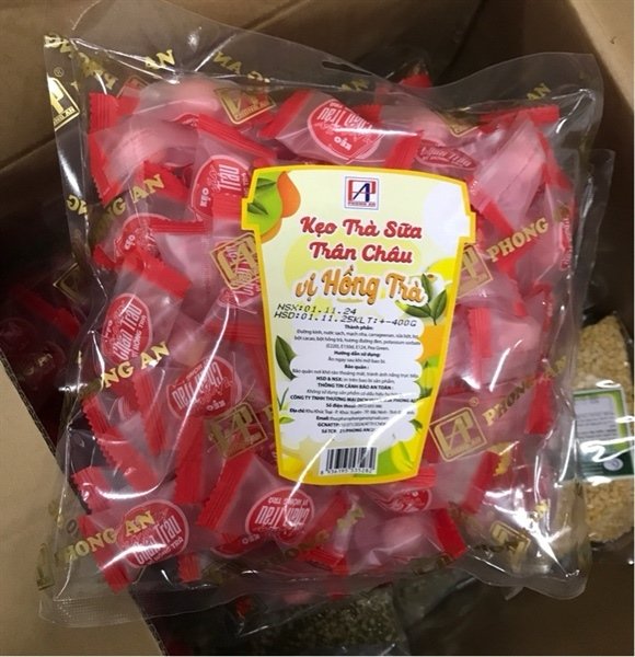 Ta kẹo TRà sữa Trân Châu vị hồng TRà 400g