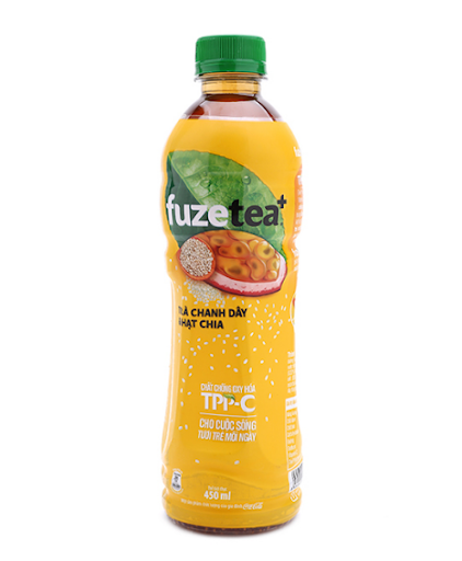 Trà Chanh Dây Và Hạt Chia Fuzetea+ (chai)