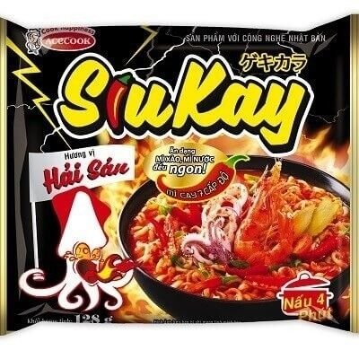 Mì Ăn Liền Siukay Vị Hải Sản 128Gr (thùng 24 gói)